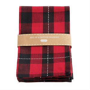 Mud Pie, Home - Decorations,  Mud Pie - Red Buffalo Check Napkins