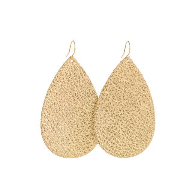 Hue & Hyde, Accessories - Jewelry,  Gold Metallic Leather Earrings