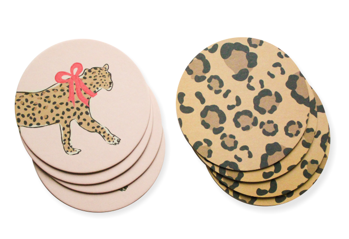 Clairebella, Home - Drinkware,  Leopard Coaster Set
