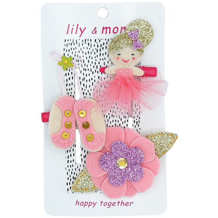 Lily & Momo, Accessories - Bows & Headbands,  Lily & Momo Beautiful Ballet Trio Hair Clip Set