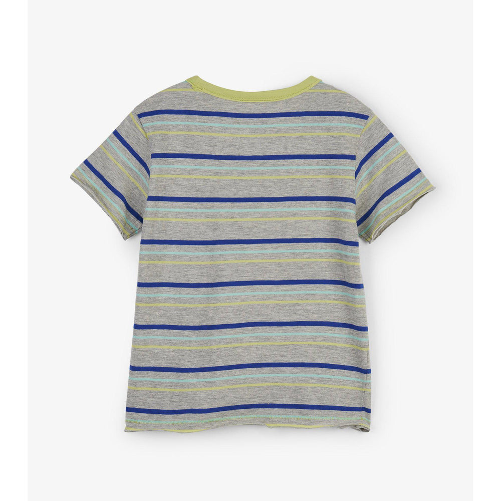 Hatley, Boy - Shirts,  Hatley Lime and Blue Stripes Tee