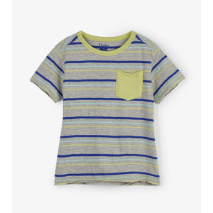 Hatley, Boy - Shirts,  Hatley Lime and Blue Stripes Tee