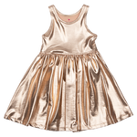 Pink Chicken, Girl - Dresses,  Pink Chicken Liza Lame Rose Gold Dress