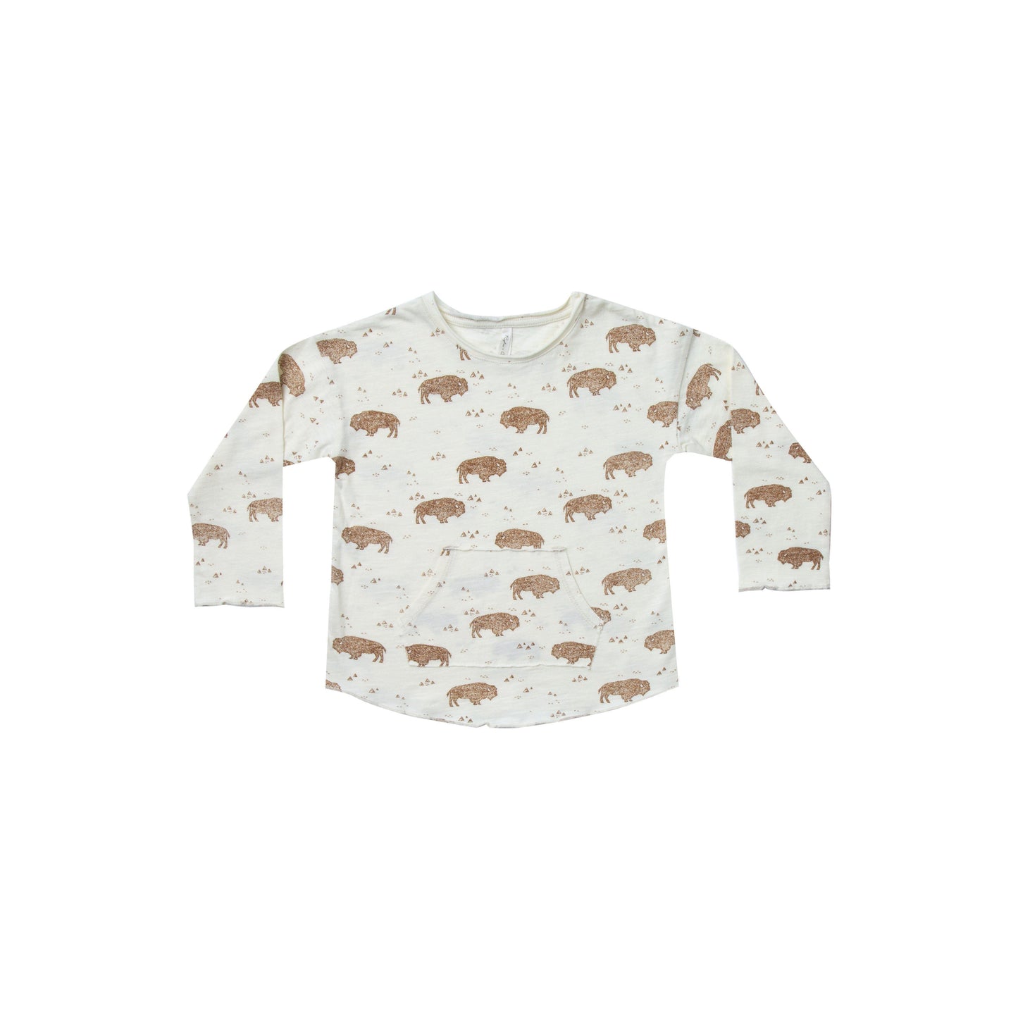Rylee and Cru, Boy - Tees,  Rylee & Cru Buffalo Long Sleeve Pouch Tee