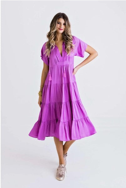 Karlie, Women - Dresses,  Magenta Boho Dress