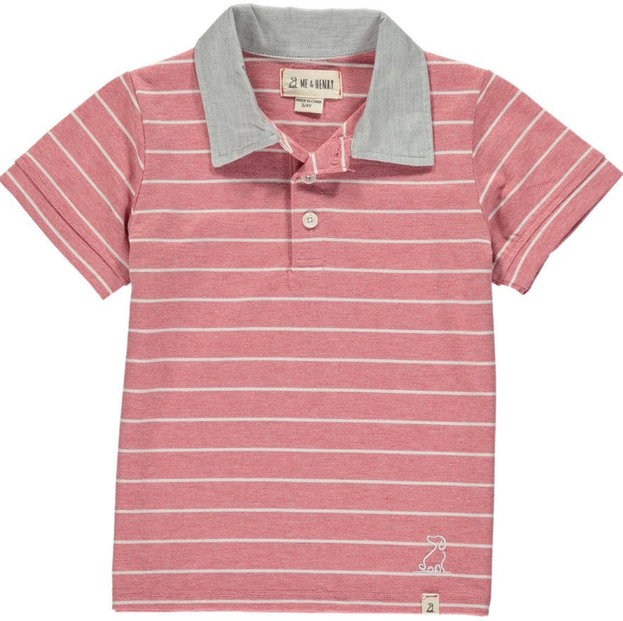 me, Boy - Shirts,  Me & Henry - Red/White Stripe Polo
