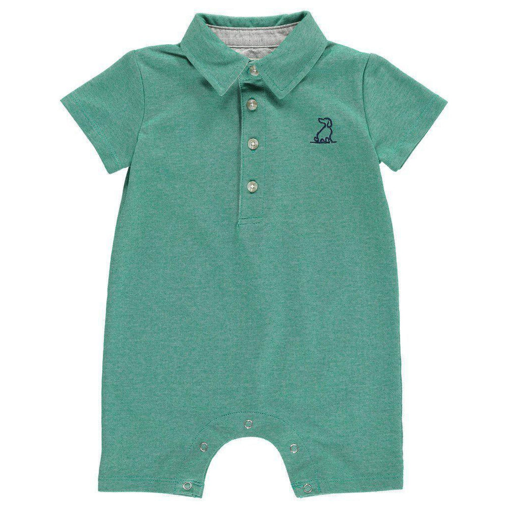 Me & Henry, Baby Boy Apparel - Rompers,  Me & Henry | Green Pique Polo Romper