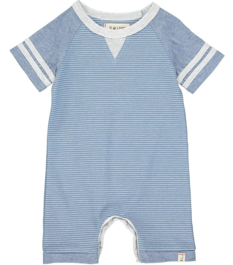 Me & Henry, Baby Boy Apparel - Rompers,  Me & Henry - Blue/White Stripe Romper