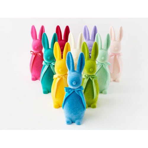 Flocked Button Nose Bunny Medium ( Assorted Colors) - Eden Lifestyle