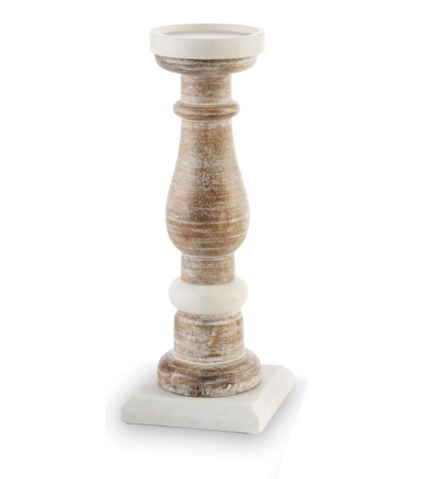 Medium Marble Wood Candleholder - Eden Lifestyle