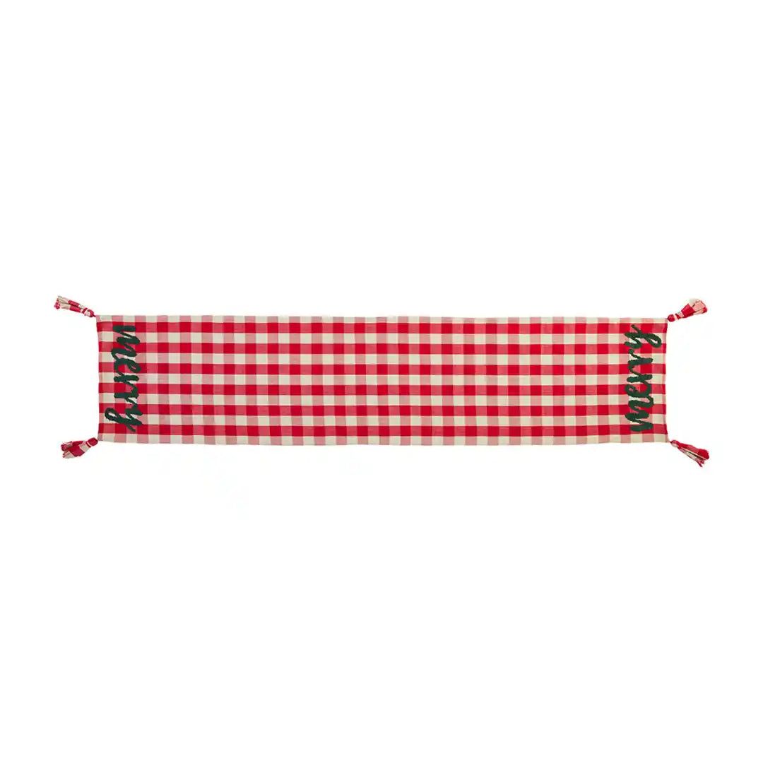Mud Pie Merry Plaid Table Runner - Eden Lifestyle