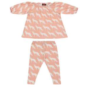 Milkbarn, Baby Girl Apparel - Outfit Sets,  Milkbarn Dress Set - Pink Fox