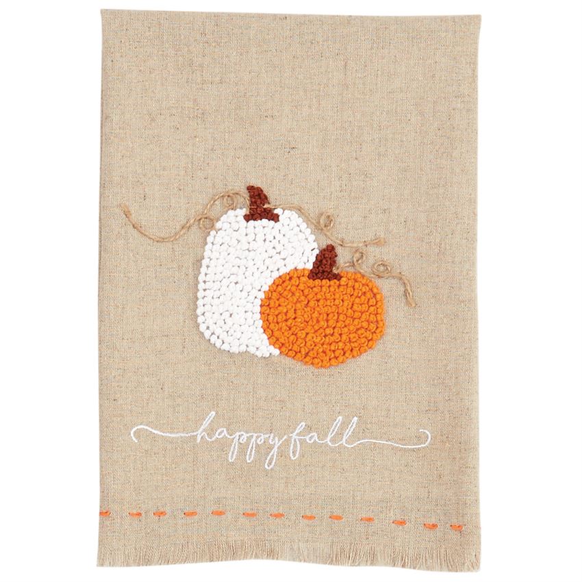 Mud Pie, Home - Serving,  Mud Pie Happy Fall French Knot Pumpkin Towel