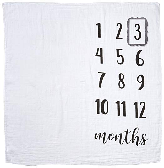 Mud Pie, Baby - Blankets,  Mud Pie Muslin Milestone Blanket