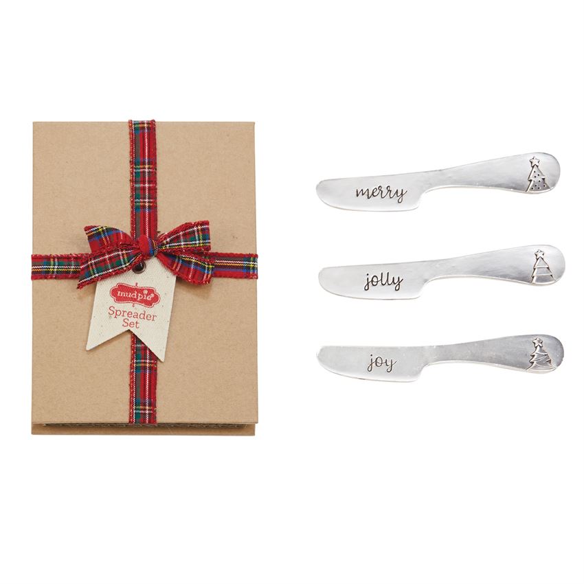 Mud Pie, Home - Serving,  Mud Pie - Pewter Christmas Spreader Set