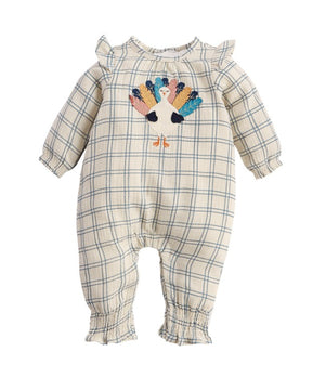 Mud Pie, Baby Girl Apparel - Rompers,  Mud Pie Turkey Ruffle One Piece