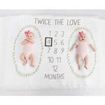 Mud Pie, Baby - Blankets,  Mud Pie Twin Muslin Milestone Blanket