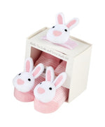 Mud Pie - Pink Bunny Rattle Socks & Wrist Rattle Set - Eden Lifestyle
