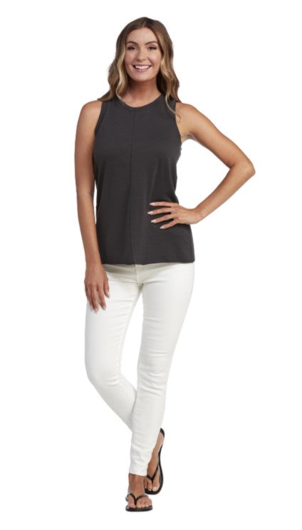 Mud Pie Dempsey Black Ribbed Tank - Eden Lifestyle