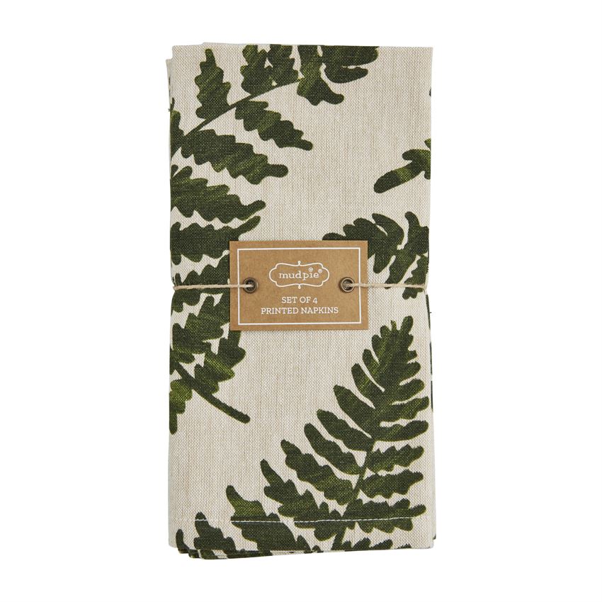 Mud Pie Green Leaf Napkin Set - Eden Lifestyle