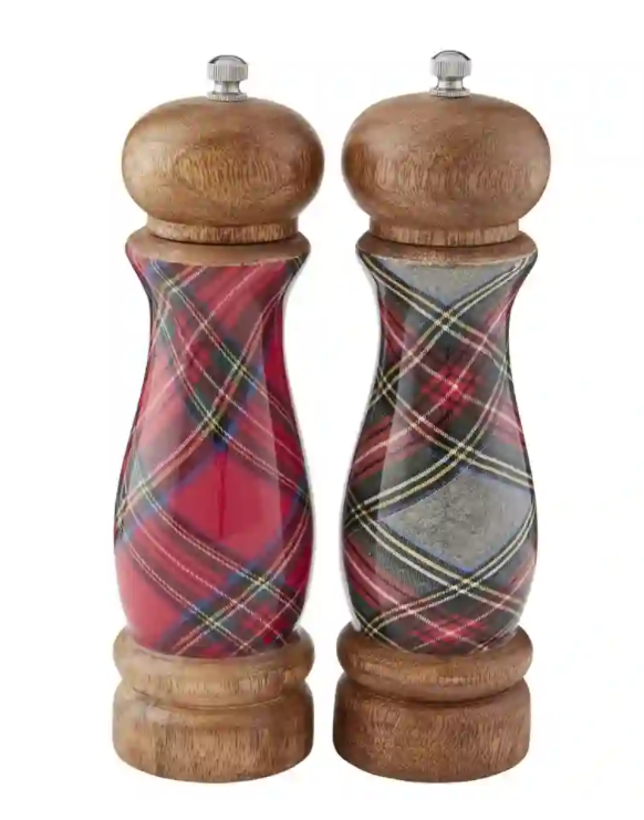 Mud Pie Tartan Salt & Pepper Grinder
