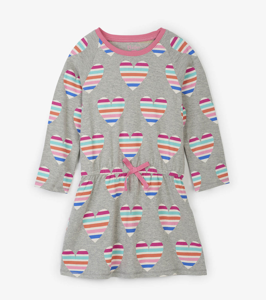 Hatley, Girl - Dresses,  Hatley - Multi color Hearts Drop Waist Dress