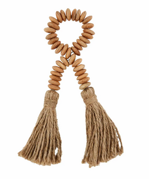 BROWN BEADED TASSEL NAPKIN RING - Eden Lifestyle