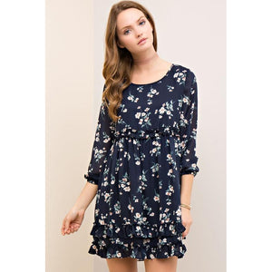 Eden Lifestyle, Women - Dresses,  Navy Floral Dress