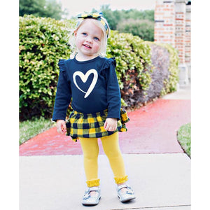 Ruffle Butts, Baby Girl Apparel - One-Pieces,  Navy Heart Onesie