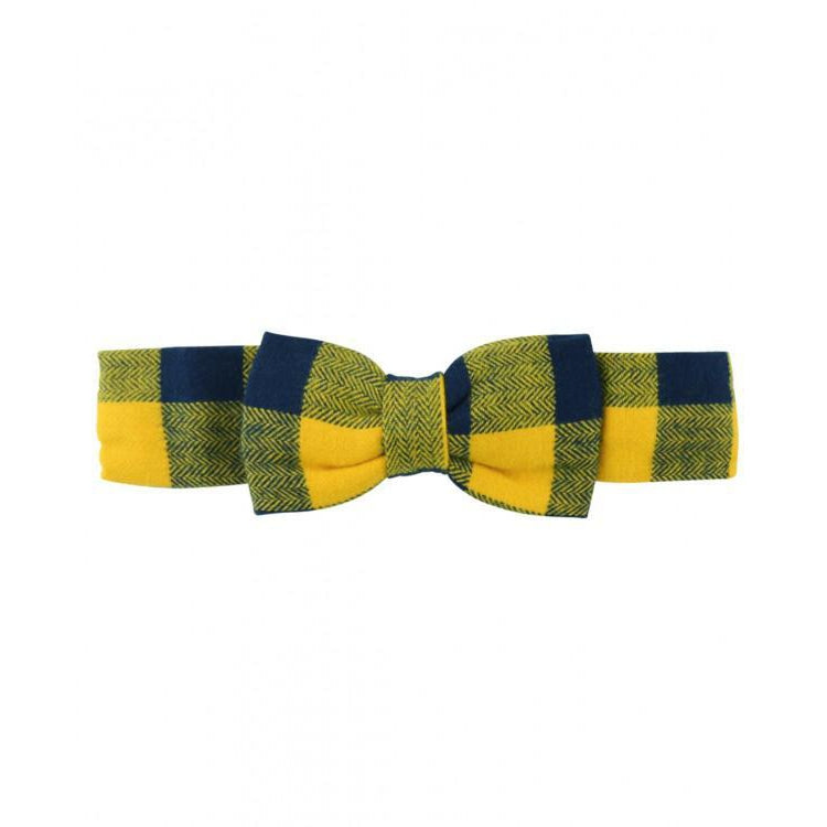 Ruffle Butts, Accessories - Bows & Headbands,  Navy & Mustard Buffalo Plaid Headband