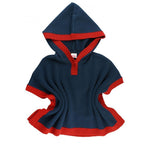 Ruffle Butts, Girl - Shirts & Tops,  Navy & Red Sweater Cape