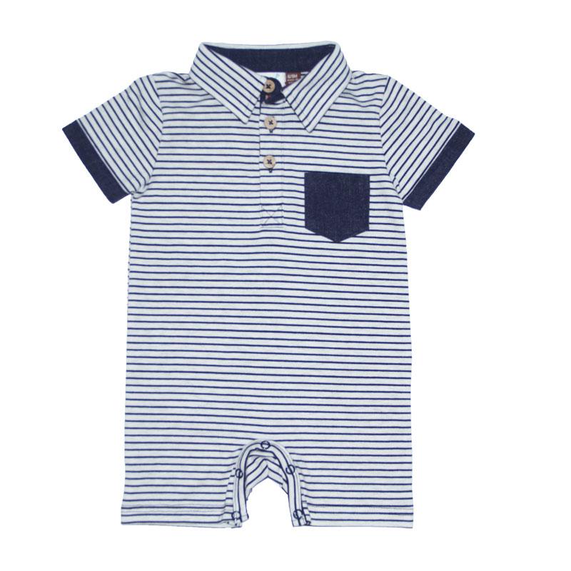 Fore, Baby Boy Apparel - Rompers,  Fore! Axel & Hudson Navy Striped Polo Romper