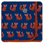 KicKee Pants, Baby - Blankets,  KicKee Pants - Print Swaddling Blanket in Navy Fox