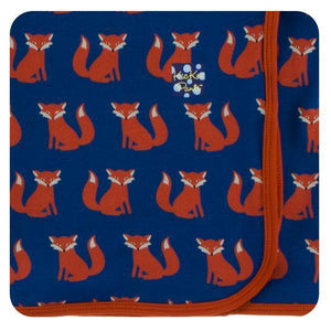 KicKee Pants, Baby - Blankets,  KicKee Pants - Print Swaddling Blanket in Navy Fox