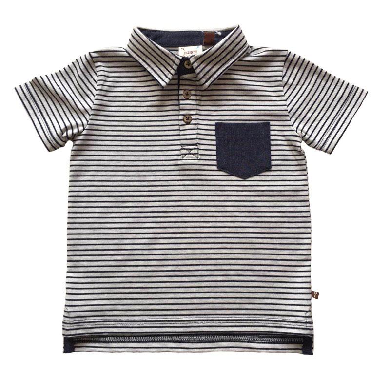 Fore, Boy - Shirts,  Fore! Axel & Hudson Navy Striped Polo