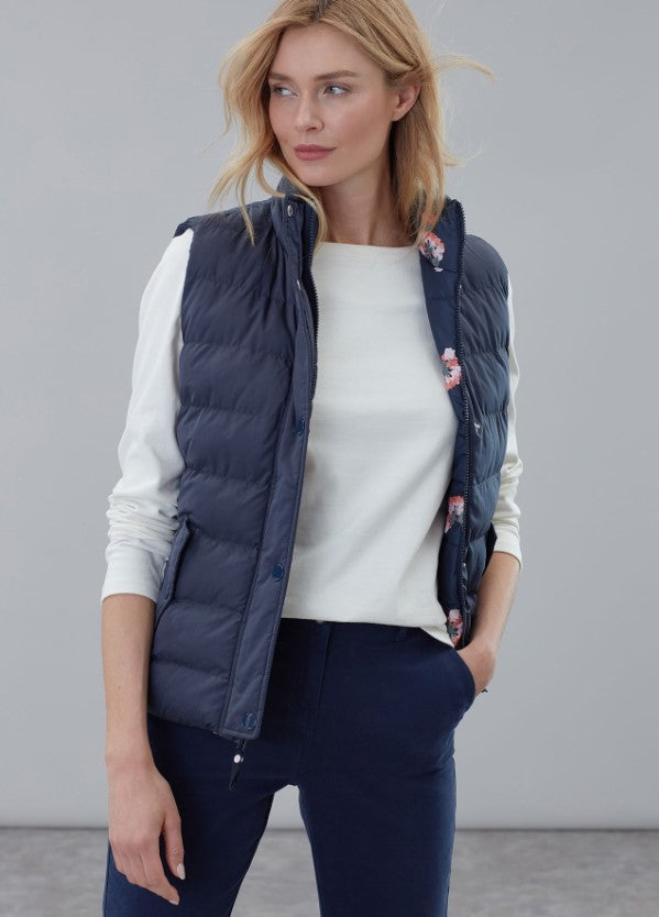 Joules, Women - Outerwear,  Joules Holbrook Reversible Vest Marine Navy