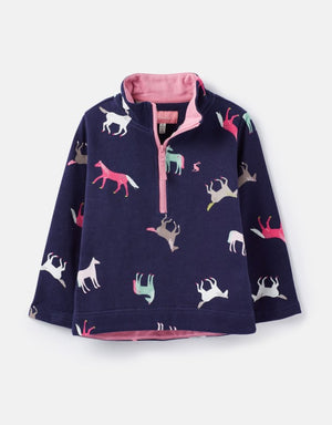 Joules, Girl - Sweaters,  Joules Navy Horses Fairdale Half Zip Sweater