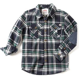 Appaman, Boy - Shirts,  Navy/Hunter Green Flannel