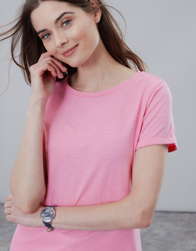 Joules, Women - Tees,  Nessa Pink Lightweight Jersey T- Shirt
