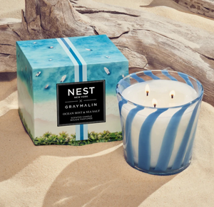 NEST New York x Gray Malin Ocean Mist & Sea Salt 3-Wick Candle - Eden Lifestyle