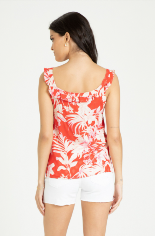 Olivia Red Floral Top - Eden Lifestyle