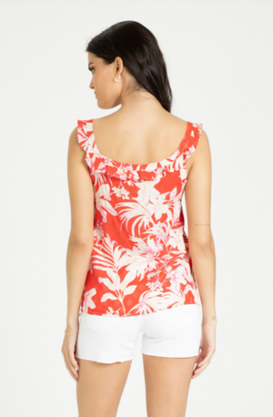 Olivia Red Floral Top - Eden Lifestyle