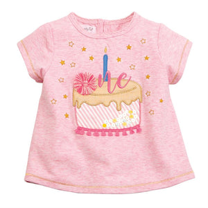 Mud Pie, Baby Girl Apparel - Shirts & Tops,  One Birthday Tee