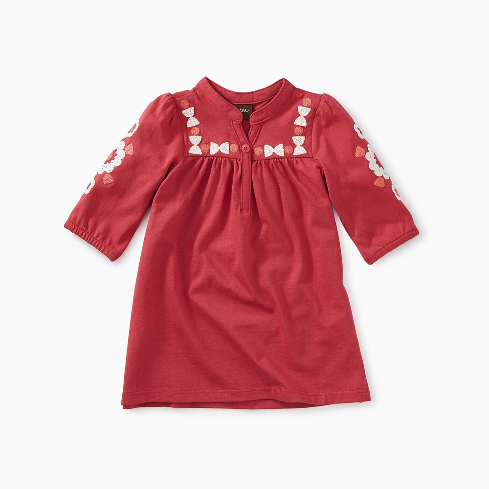 Tea Collection, Girl - Dresses,  Pomegranate Embroidered Henley Dress