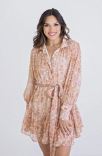 Paisley Chiffon Button Up Shirt Dress - Eden Lifestyle