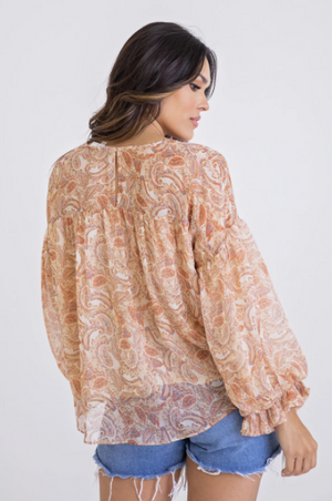 Paisley Chiffon Top - Eden Lifestyle