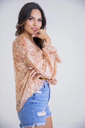 Paisley Chiffon Top - Eden Lifestyle