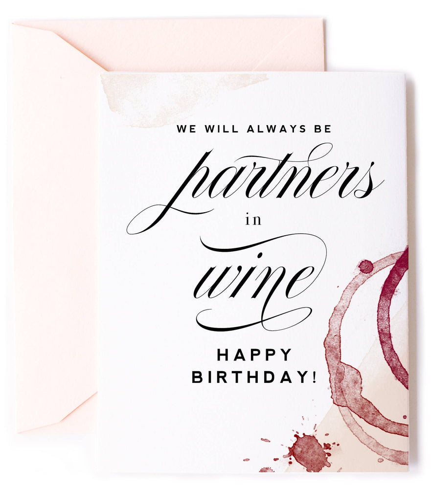 Partners Wine Birthday Card & Friendship Card - Eden Lifestyle