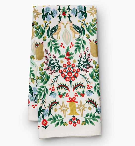 Rifle Paper Co Holiday Partridge Tea Towel - Eden Lifestyle