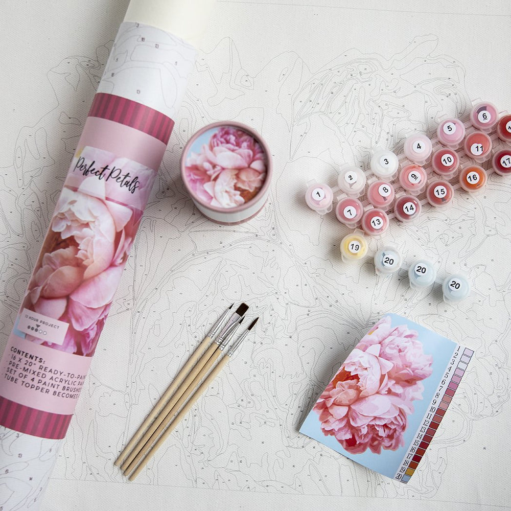 Pink Picasso, Gifts - Care Package,  Paint by Numbers Kits - Perfect Petals